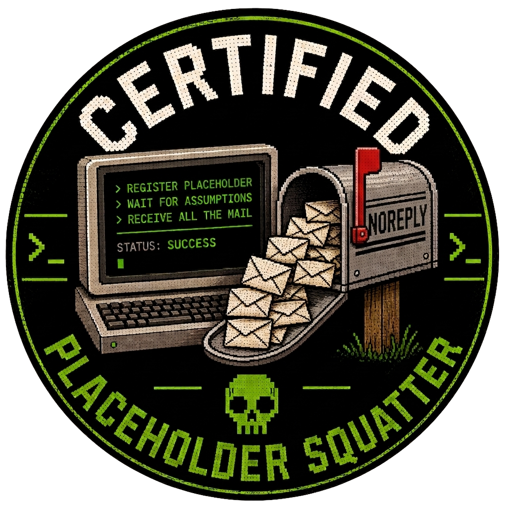Certified Placeholder Squatter badge